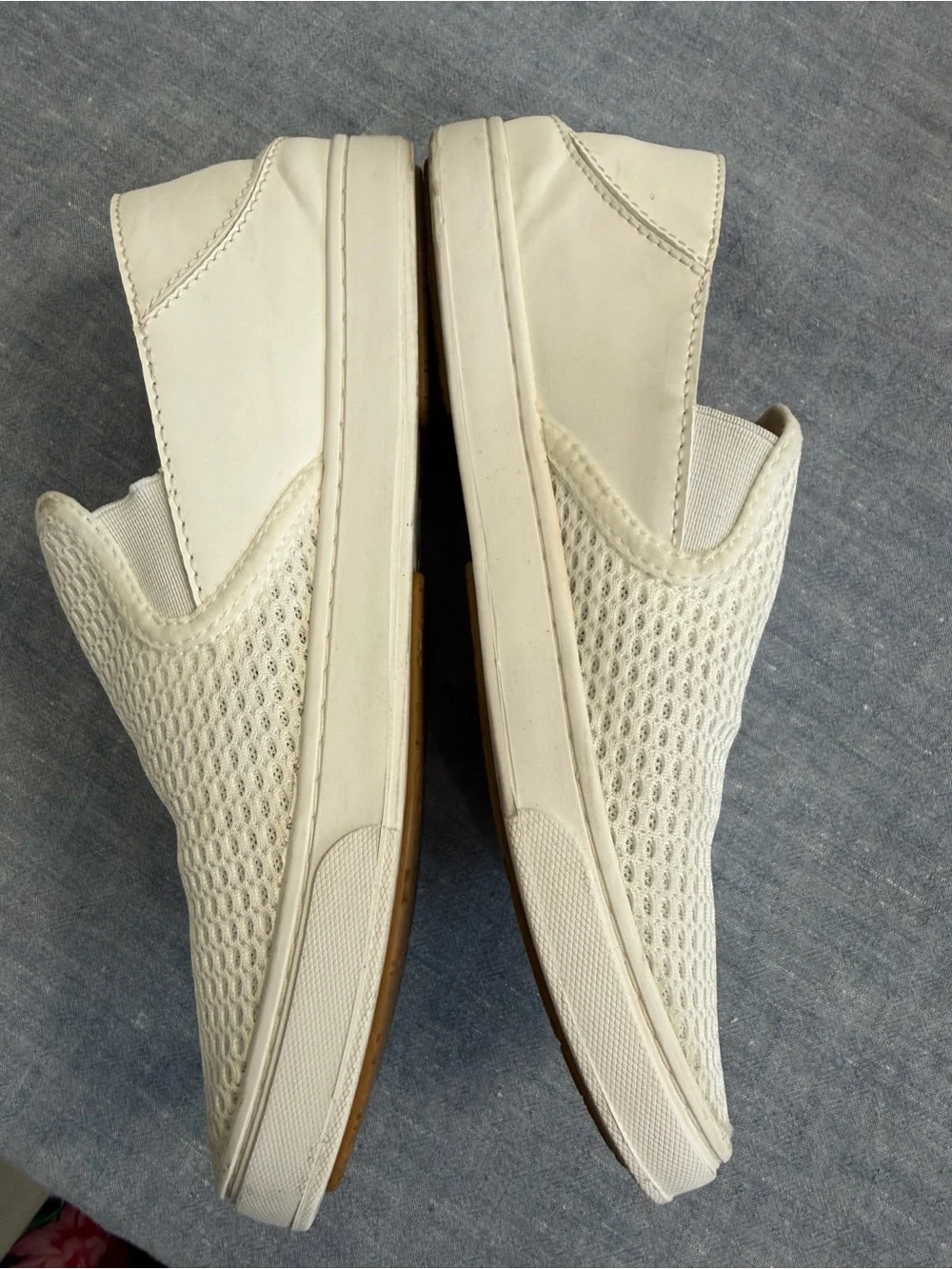 OluKai Women’s Breathable Mesh Slip-On Sneakers in Off-White W7.5